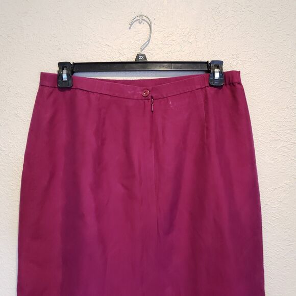 Vintage Talbots red pure silk Dress Suit Jacket Set Size 14 Career Business - Picture 11 of 13